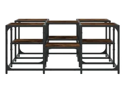 New Mesa de centro | Mesa de apoio 91x91x40 cm derivados de madeira carvalho fumado Castanho