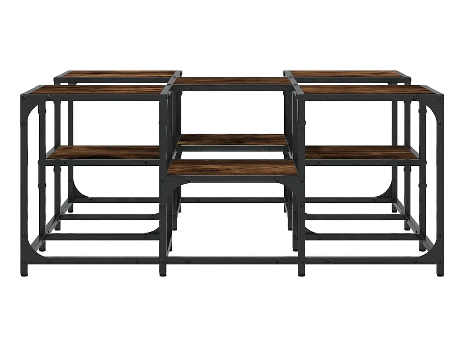 New Mesa de centro | Mesa de apoio 91x91x40 cm derivados de madeira carvalho fumado Castanho