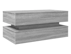 New Mesa de centro | Mesa de apoio com luzes LED 90x50x40 cm sonoma Cinzento