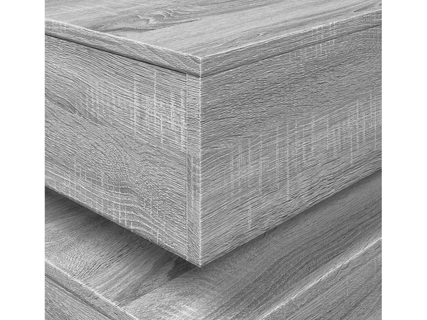 New Mesa de centro | Mesa de apoio com luzes LED 90x50x40 cm sonoma Cinzento