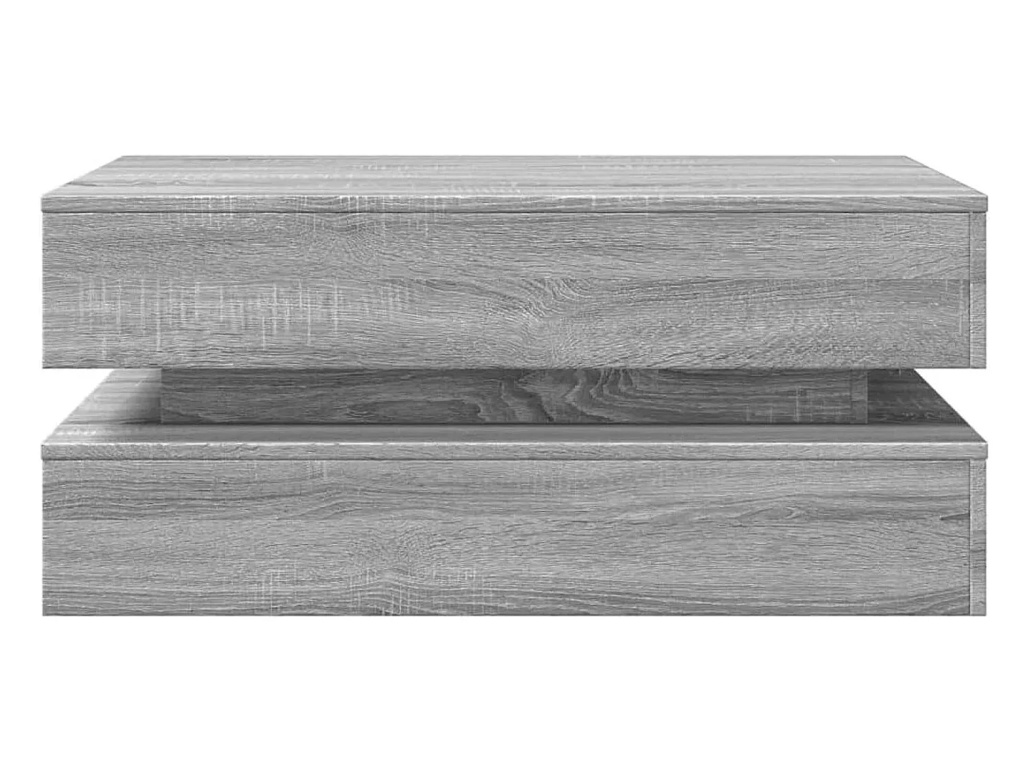 New Mesa de centro | Mesa de apoio com luzes LED 90x50x40 cm sonoma Cinzento