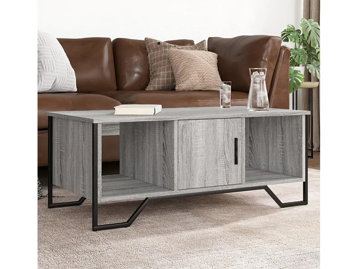 Mesa de centro | Mesa de apoio 100x51x40cm derivados de madeira sonoma^ Mesa De Centro