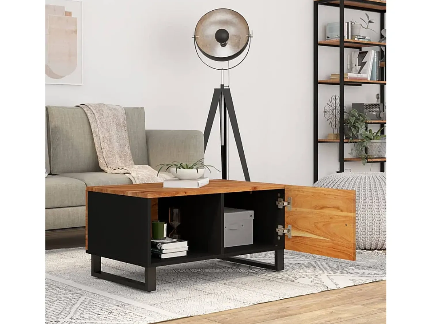 Sale Mesa de centro | Mesa de apoio | Mesa de café 80x50x40 madeira de acácia maciça/deriv. madeira Castanho