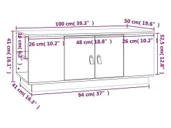 Mesa de centro | Mesa de apoio 100x50x41 cm pinho maciço^ Mesa De Centro