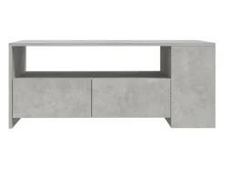 Mesa De Centro| Mesa de centro | Mesa de apoio 102x55x42 cm madeira processada cinza cimento Cinzento