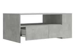 Mesa De Centro| Mesa de centro | Mesa de apoio 102x55x42 cm madeira processada cinza cimento Cinzento