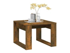 Mesa De Centro* Mesa de centro | Mesa de apoio 50x50x35 cm derivados de madeira carvalho fumado Castanho
