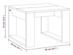 Mesa De Centro* Mesa de centro | Mesa de apoio 50x50x35 cm derivados de madeira carvalho fumado Castanho