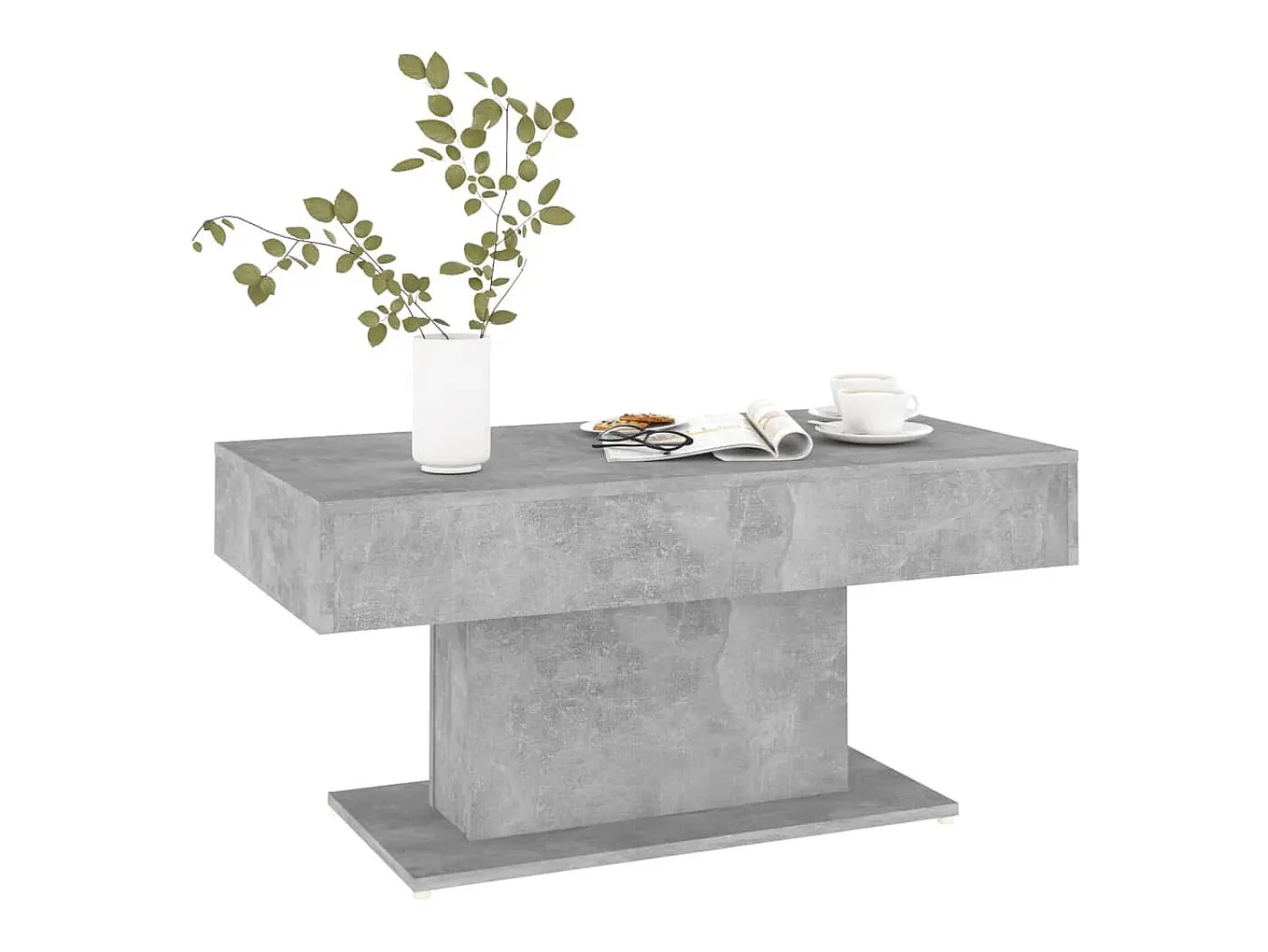Mesa de centro | Mesa de apoio 96x50x45 cm derivados madeira cimento^ Mesa De Centro