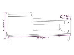 Clearance Mesa de centro | Mesa de apoio 100x50x45 cm derivados madeira sonoma Cinzento