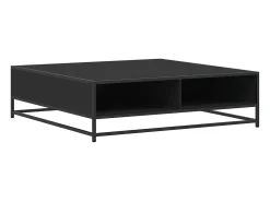 Mesa De Centro| Mesa de centro | Mesa de apoio 100x100x30 cm derivados de madeira/metal Preto