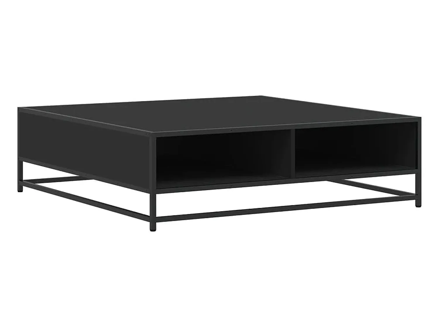 Mesa De Centro| Mesa de centro | Mesa de apoio 100x100x30 cm derivados de madeira/metal Preto