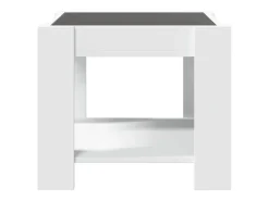 Mesa De Centro| Mesa de centro | Mesa de apoio c/ LEDs 53x53x45 cm derivados de madeira Branco