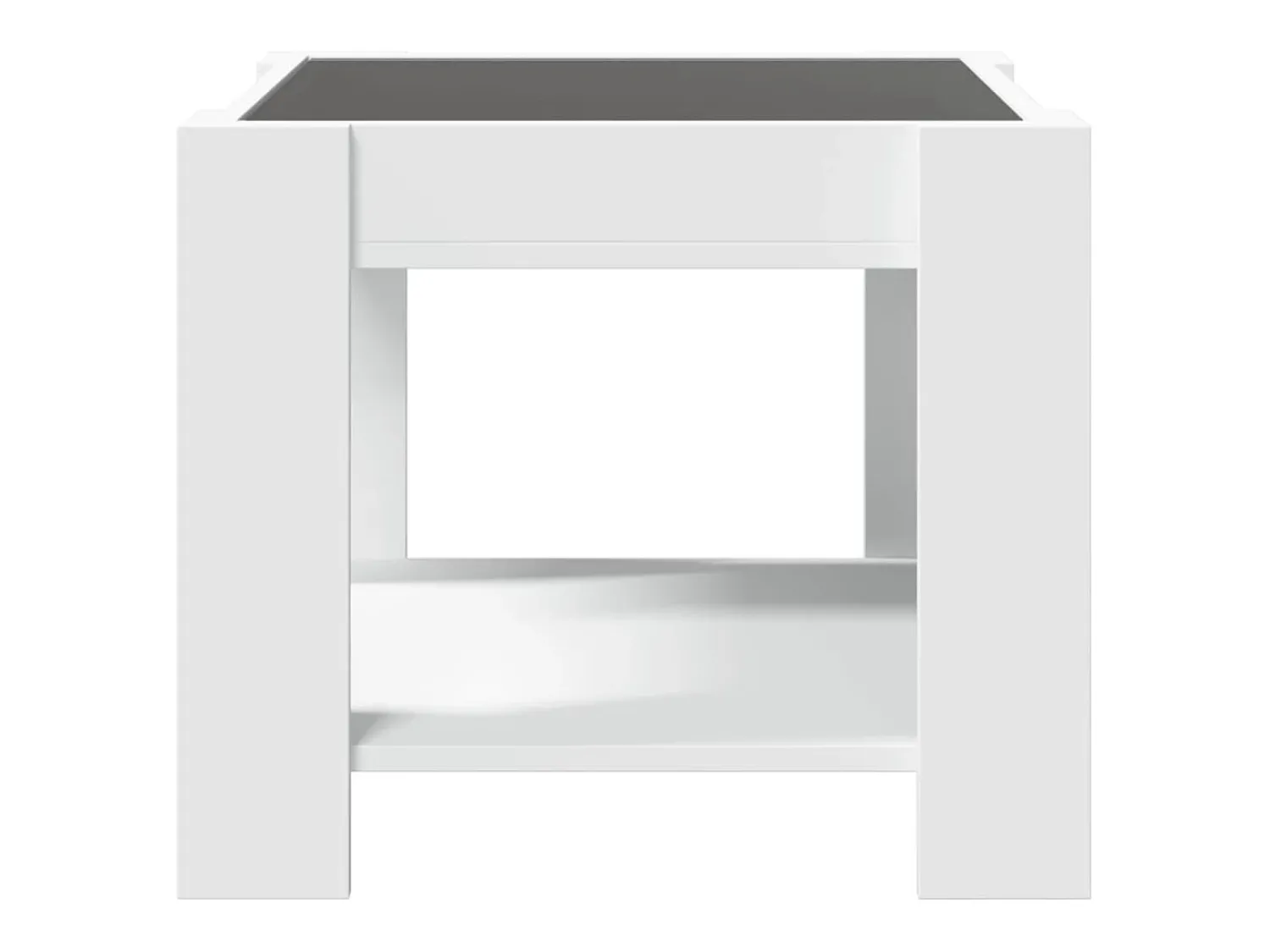 Mesa De Centro| Mesa de centro | Mesa de apoio c/ LEDs 53x53x45 cm derivados de madeira Branco