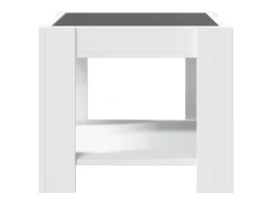 Mesa De Centro| Mesa de centro | Mesa de apoio c/ LEDs 53x53x45 cm derivados de madeira Branco