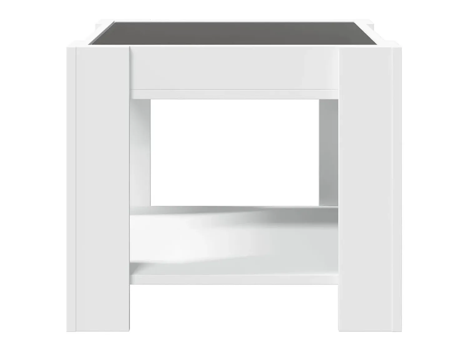 Mesa De Centro| Mesa de centro | Mesa de apoio c/ LEDs 53x53x45 cm derivados de madeira Branco