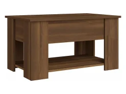 Mesa De Centro| Mesa de centro | Mesa de apoio 79x49x41 cm madeira processada carvalho Castanho