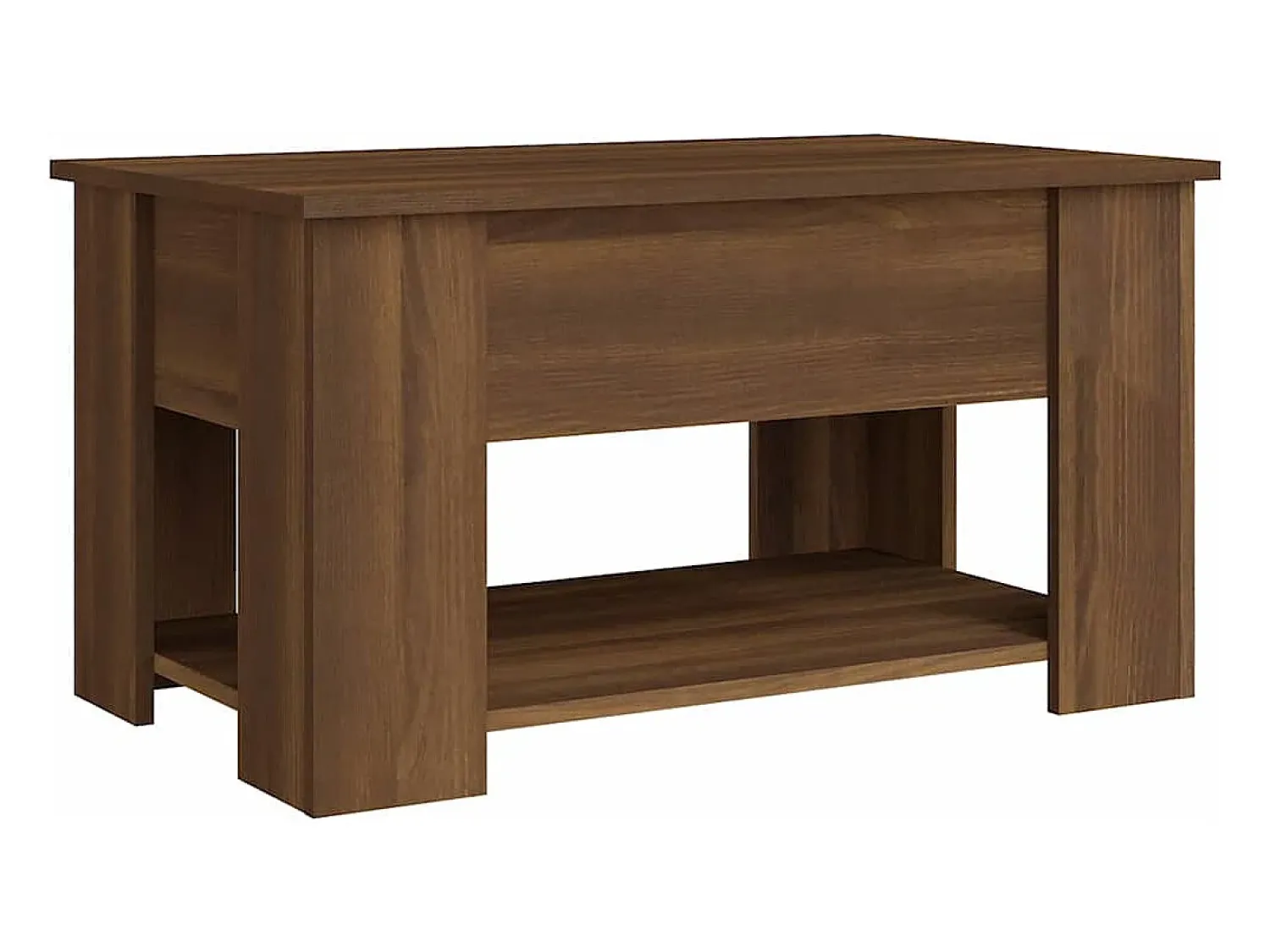 Mesa De Centro| Mesa de centro | Mesa de apoio 79x49x41 cm madeira processada carvalho Castanho