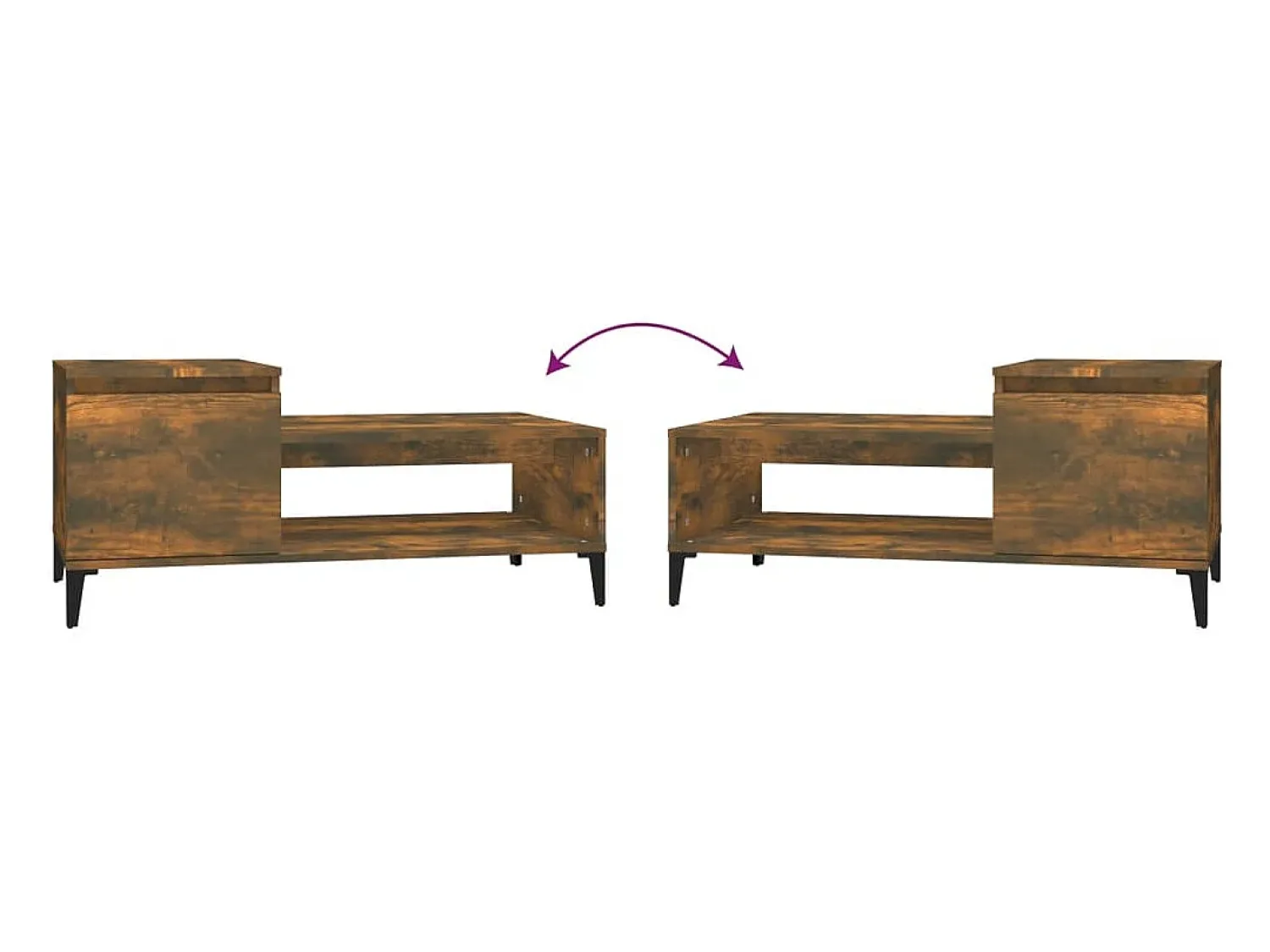 Mesa de centro | Mesa de apoio 100x50x45 cm derivados madeira carvalho fumado^ Mesa De Centro