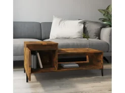 Mesa de centro | Mesa de apoio 100x50x45 cm derivados madeira carvalho fumado^ Mesa De Centro