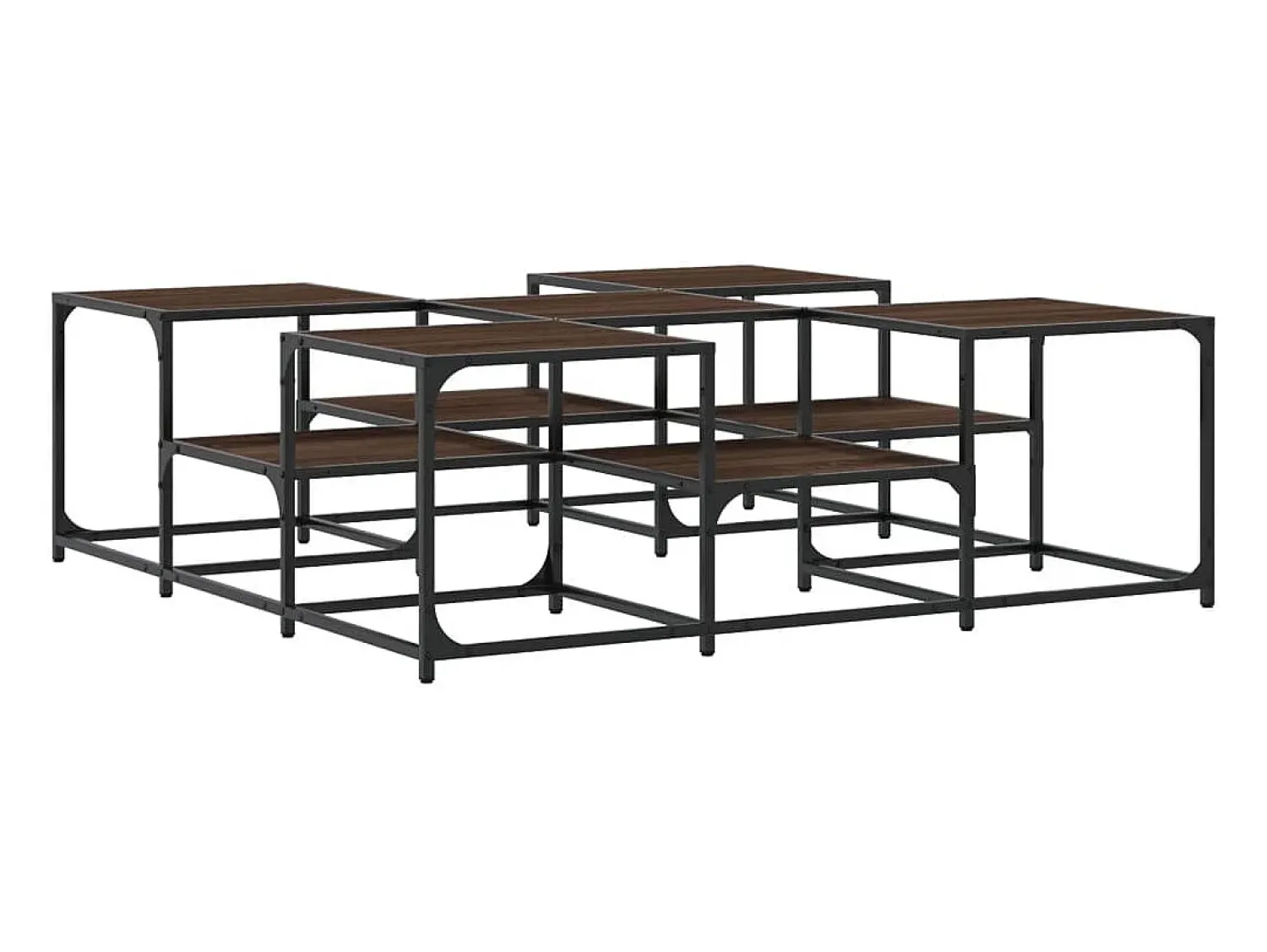 Best Mesa de centro | Mesa de apoio 121x121x40cm derivados madeira carvalho Castanho