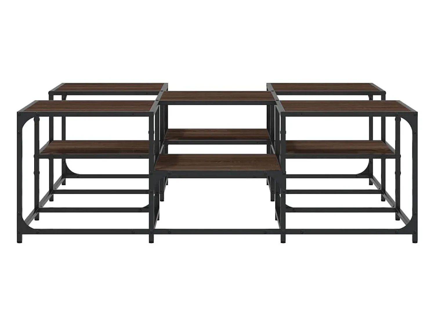 Best Mesa de centro | Mesa de apoio 121x121x40cm derivados madeira carvalho Castanho