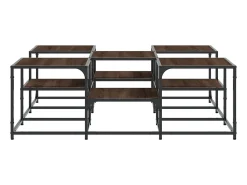 Best Mesa de centro | Mesa de apoio 121x121x40cm derivados madeira carvalho Castanho