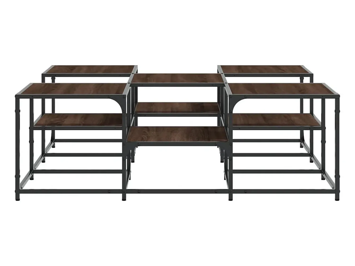 Best Mesa de centro | Mesa de apoio 121x121x40cm derivados madeira carvalho Castanho