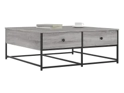Mesa De Centro* Mesa de centro | Mesa de apoio 100x99x40 cm derivados madeira sonoma Cinzento