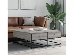 Mesa De Centro* Mesa de centro | Mesa de apoio 100x99x40 cm derivados madeira sonoma Cinzento