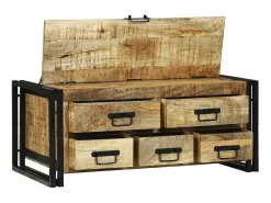 Mesa De Centro* Mesa de centro | Mesa de apoio | Mesa de café Madeira de mangueira áspera maciça Castanho