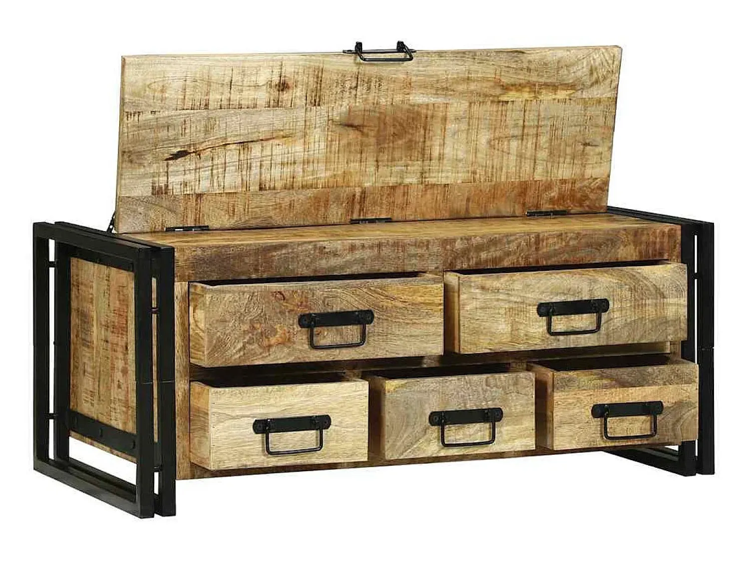 Mesa De Centro* Mesa de centro | Mesa de apoio | Mesa de café Madeira de mangueira áspera maciça Castanho