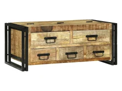 Mesa De Centro* Mesa de centro | Mesa de apoio | Mesa de café Madeira de mangueira áspera maciça Castanho