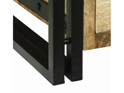 Mesa De Centro* Mesa de centro | Mesa de apoio | Mesa de café Madeira de mangueira áspera maciça Castanho