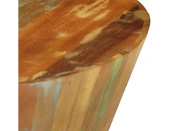 Mesa De Centro| Mesa de centro | Mesa de apoio Ø65x31 cm madeira recuperada maciça Multicor