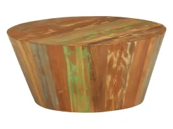 Mesa De Centro| Mesa de centro | Mesa de apoio Ø65x31 cm madeira recuperada maciça Multicor