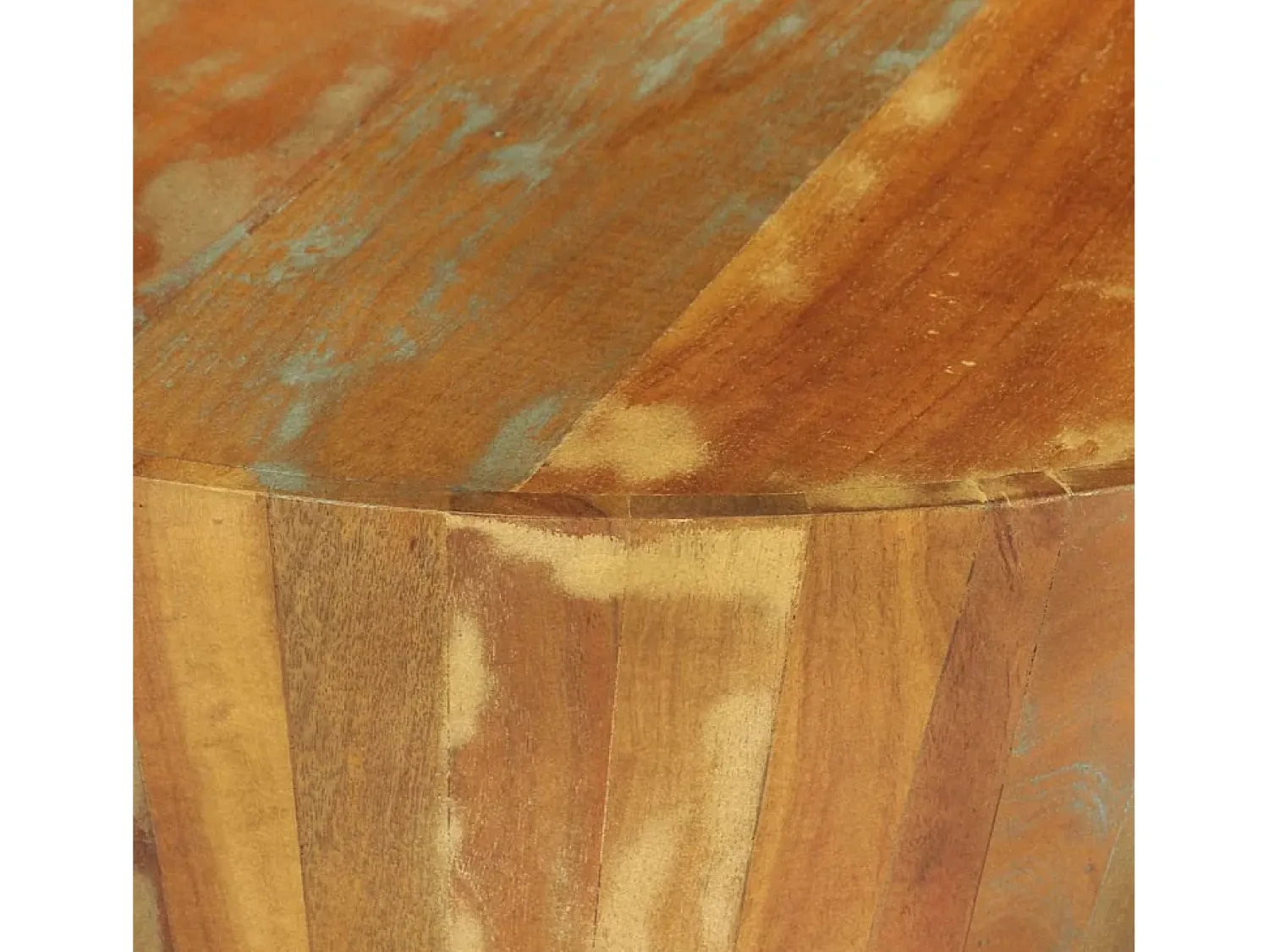 Mesa De Centro| Mesa de centro | Mesa de apoio Ø65x31 cm madeira recuperada maciça Multicor
