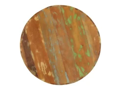 Mesa De Centro| Mesa de centro | Mesa de apoio Ø65x31 cm madeira recuperada maciça Multicor