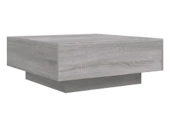 Mesa De Centro* Mesa de centro | Mesa de apoio com luzes LED 80x80x31 cm sonoma Cinzento