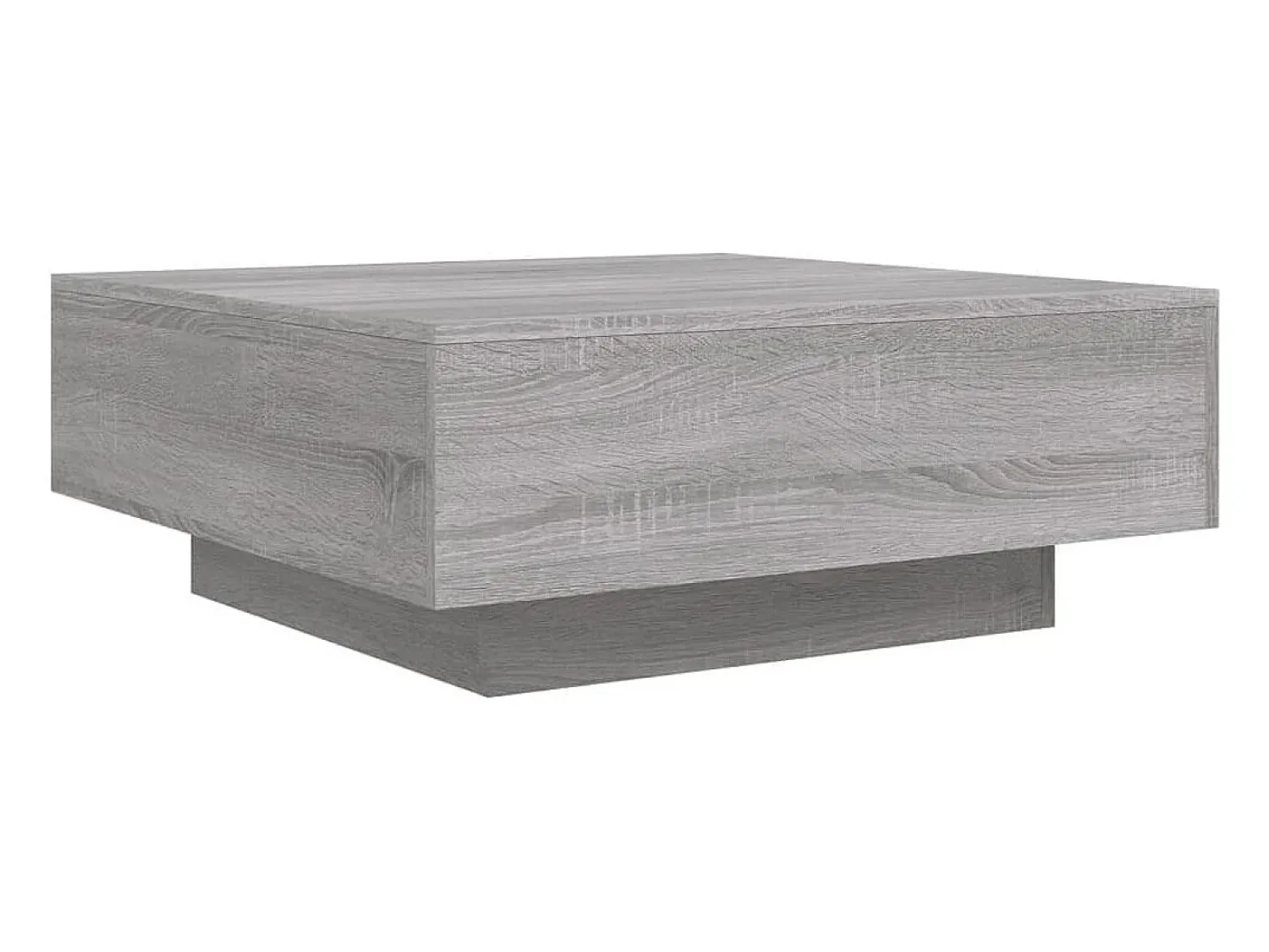 Mesa De Centro* Mesa de centro | Mesa de apoio com luzes LED 80x80x31 cm sonoma Cinzento
