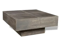 Mesa De Centro| Mesa de centro | Mesa de apoio quadrada em madeira de mangueira escuro Castanho