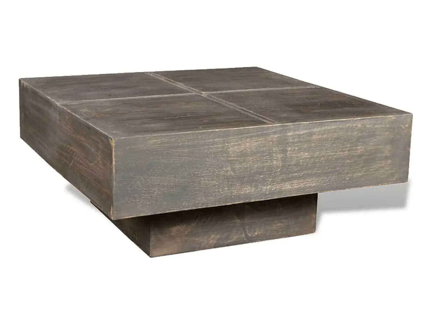 Mesa De Centro| Mesa de centro | Mesa de apoio quadrada em madeira de mangueira escuro Castanho