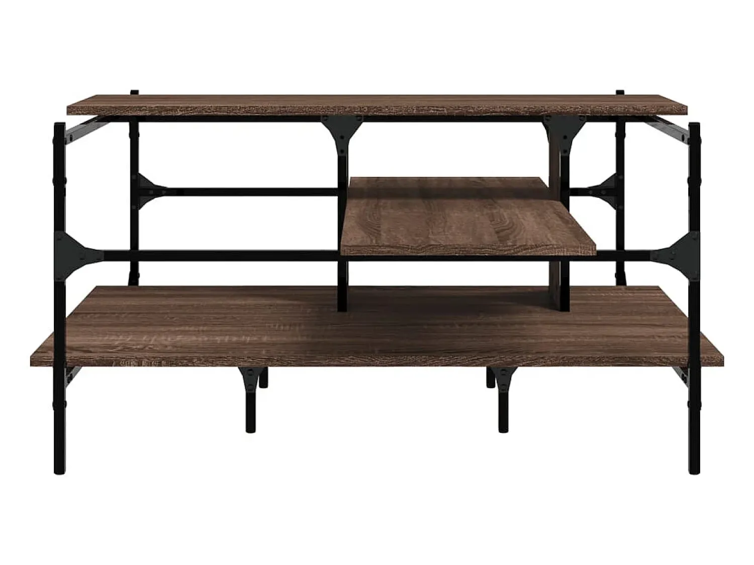 Mesa de centro | Mesa de apoio 100x100x48.5 cm derivados madeira carvalho^ Mesa De Centro