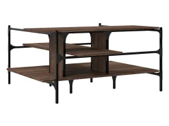 Mesa de centro | Mesa de apoio 100x100x48.5 cm derivados madeira carvalho^ Mesa De Centro