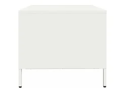 Mesa De Centro* Mesa de centro | Mesa de apoio 101.5x50x43.5 cm aço laminado a frio Branco