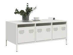 Mesa De Centro* Mesa de centro | Mesa de apoio 101.5x50x43.5 cm aço laminado a frio Branco