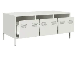 Mesa De Centro* Mesa de centro | Mesa de apoio 101.5x50x43.5 cm aço laminado a frio Branco