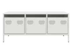 Mesa De Centro* Mesa de centro | Mesa de apoio 101.5x50x43.5 cm aço laminado a frio Branco