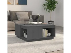 Sale Mesa de centro | Mesa de apoio 80x81x36.5 cm madeira de pinho maciça Cinzento