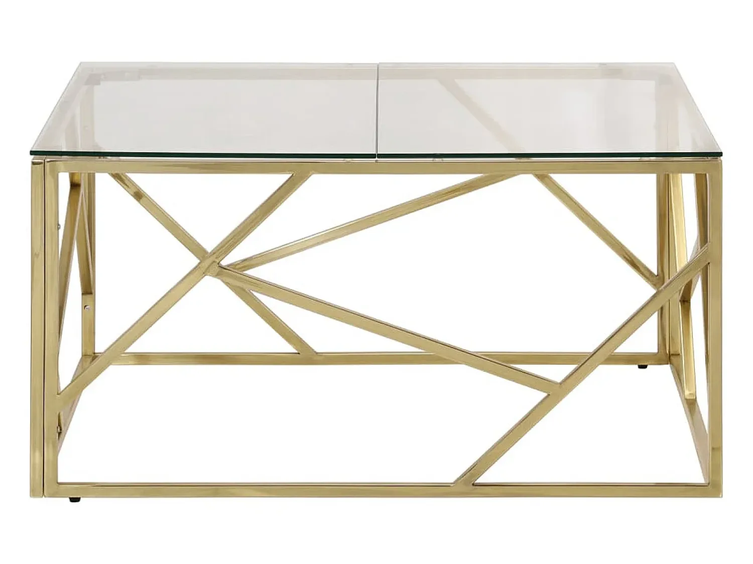 Mesa De Centro| Mesa de centro | Mesa de apoio aço inoxidável e vidro temperado dourado Cor de laranja